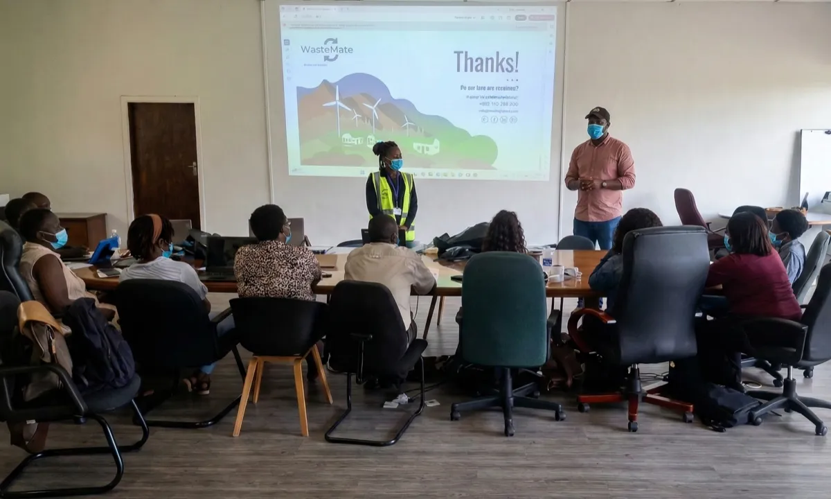 WasteMate team delivering corporate presentation